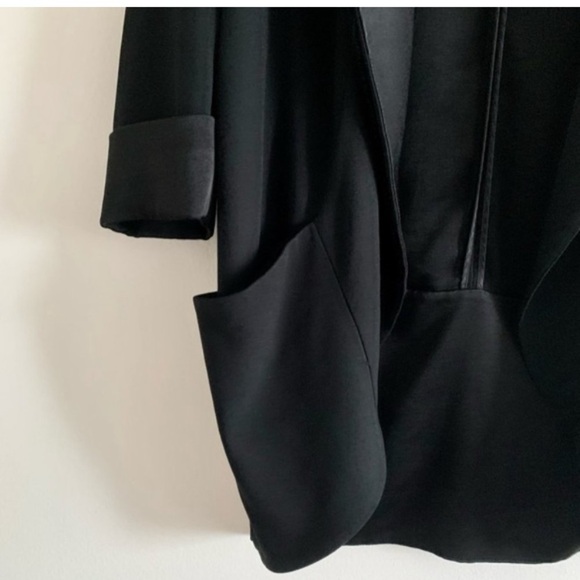 Wilfred Aritzia Chevalier Crepe Draped Black Open Blazer Jacket Asymmetric - Picture 8 of 13